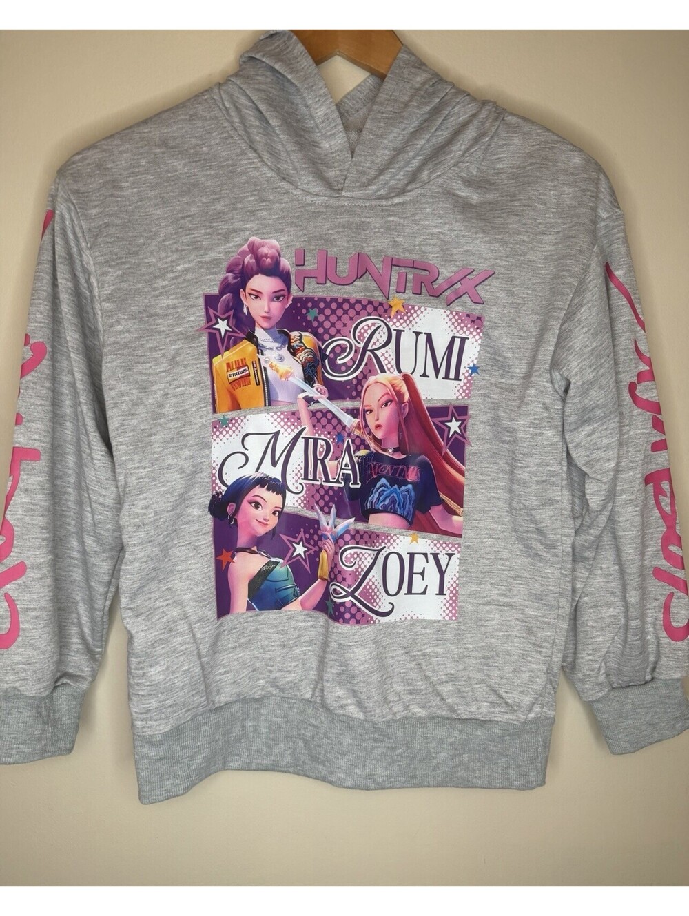 KPOP Demon Hunters Hoodie Sweatshirt  Kid Tops 10-12 GrayNever Worn